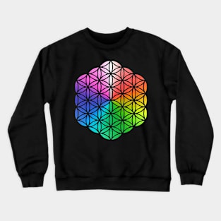 Flower of Life, Rainbow Colors Crewneck Sweatshirt